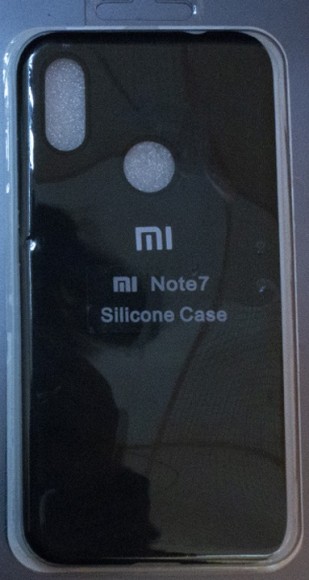Чехол накладка с логотипом для Xiaomi redmi Note 7 черная
