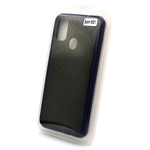 Силиконовая накладка для Samsung Galaxy M21 Skin Feeling (Синяя рамка)