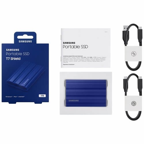 Внешний накопитель Samsung T7 Shield SSD USB 3.2 1Tb Blue (Синий) MU-PE1T0R/WW Внешний накопитель Samsung T7 Shield SSD USB 3.2 1Tb Blue (Синий) MU-PE1T0R/WW