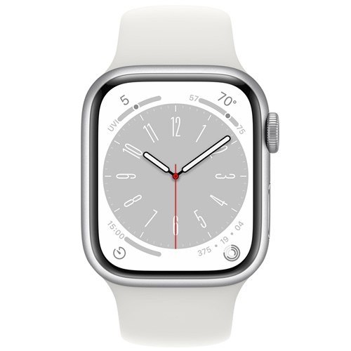 Умные часы Apple Watch Series 8 41 мм Silver Aluminium Case, White Sport Band M/L