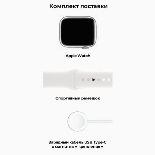 Умные часы Apple Watch Series 8 41 мм Silver Aluminium Case, White Sport Band M/L