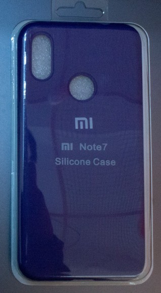 Чехол накладка с логотипом для Xiaomi redmi Note 7 фиолетовая