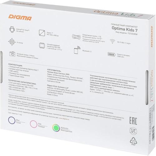 Планшет DIGMA Optima Kids 7 (2019) Multicolored (Разноцветный) EAC Планшет DIGMA Optima Kids 7 (2019) Multicolored (Разноцветный) EAC