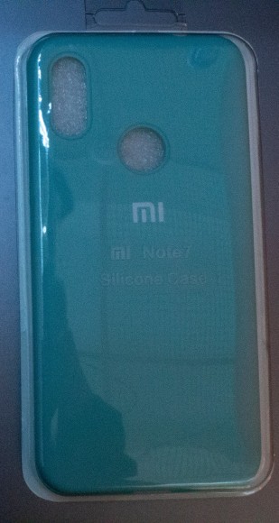 Чехол накладка с логотипом для Xiaomi redmi Note 7 бирюзовая
