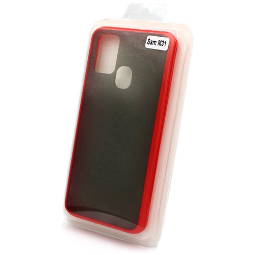 Силиконовая накладка для Samsung Galaxy M31 Skin Feeling (Красная рамка)