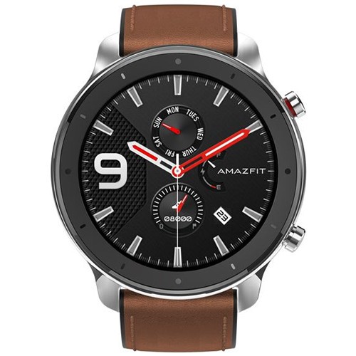 Часы Amazfit GTR 47 мм Stainless Steel Silver/Bown (Серебристый/Коричневый)