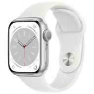 Умные часы Apple Watch Series 8 45 мм Silver Aluminium Case, White Sport Band M/L Умные часы Apple Watch Series 8 45 мм Silver Aluminium Case, White Sport Band M/L