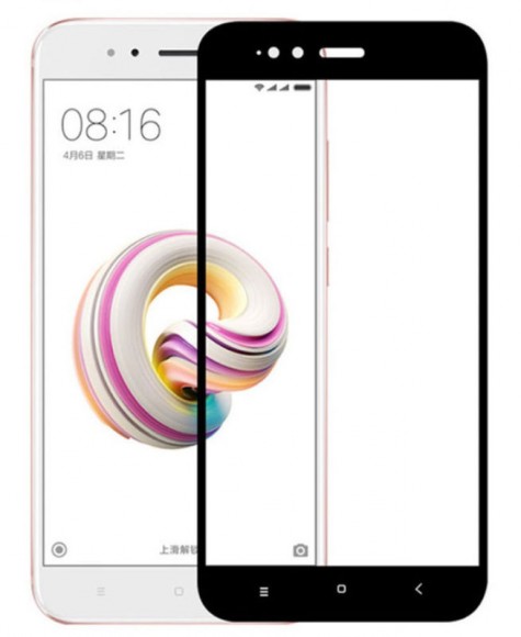 Защитное стекло 2D для Xiaomi Mi A1 черное 
