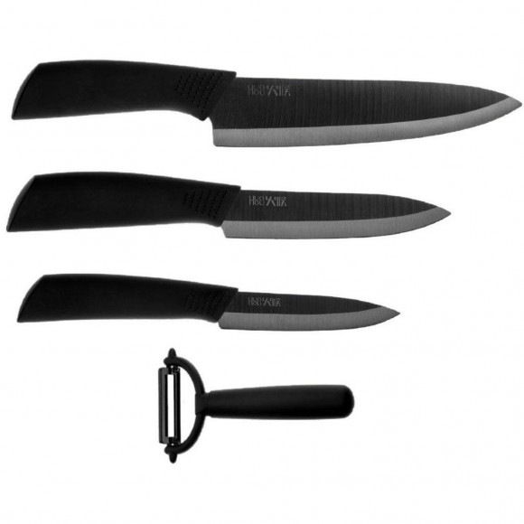 Набор керамических кухонных ножей Xiaomi Nano ceramic 3 ножа и овощечистка