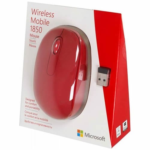 Беспроводная мышь Microsoft Mobile Mouse 1850 USB оптическая (U7Z-00034) Flame Red (Красная) Беспроводная мышь Microsoft Mobile Mouse 1850 USB оптическая (U7Z-00034) Flame Red (Красная)