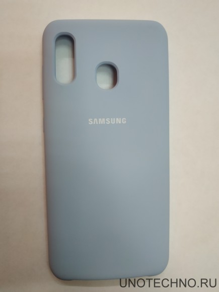 Силиконовая накладка для Samsung Galaxy A20 (Голубая)