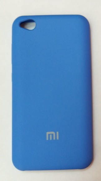 Силиконовая накладка с логотипом Mi для Xiaomi redmi Go (Синяя)