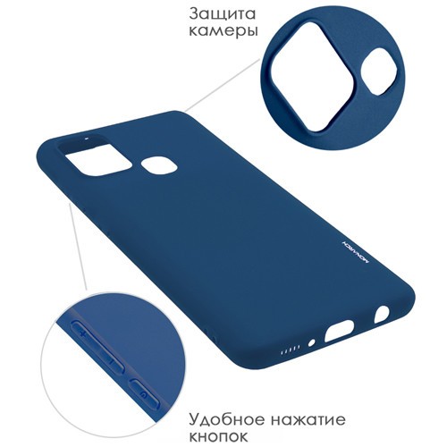 Силиконовая накладка для Samsung Galaxy A21S Monarch Blue (Синяя) Силиконовая накладка для Samsung Galaxy A21S Monarch Blue (Синяя)