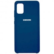Силиконовая накладка для Samsung Galaxy A51 с логотипом Blue (Темно-голубая) Силиконовая накладка для Samsung Galaxy A51 с логотипом Blue (Темно-голубая)