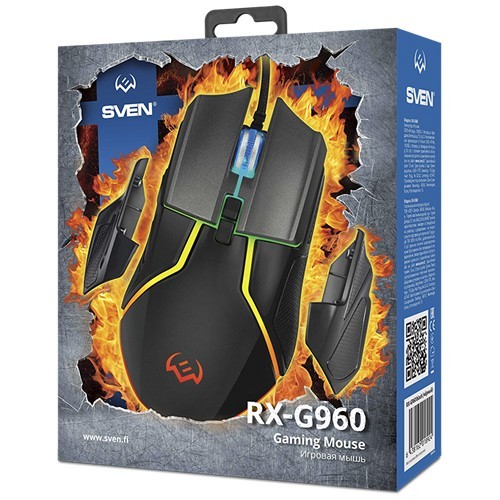 Проводная мышь SVEN RX-G960 USB оптическая Black (Черная) Проводная мышь SVEN RX-G960 USB оптическая Black (Черная)
