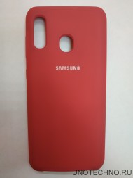 Силиконовая накладка для Samsung Galaxy A20 (Красная) Силиконовая накладка для Samsung Galaxy A20 (Красная)