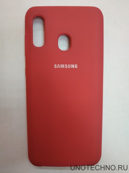 Силиконовая накладка для Samsung Galaxy A20 (Красная)