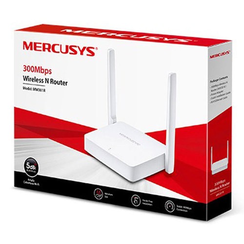 Беспроводной маршрутизатор Mercusys MW301R, 802.11b/ g/ n 300Mbps, 2xLAN, 1xWAN белый
