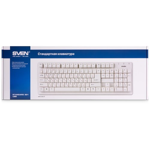 Клавиатура SVEN 301 Standard USB White (Белый) EAC Клавиатура SVEN 301 Standard USB White (Белый) EAC