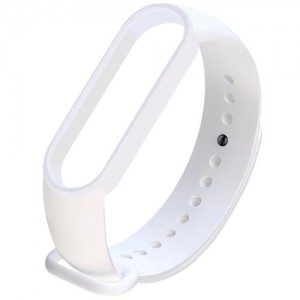 Силиконовый браслет для Xiaomi Mi Band 5 (Белый)  (9773)