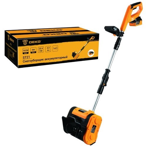 Снегоуборщик аккумуляторный Deko ST21, 20В, 1*4.0Ач 063-4440