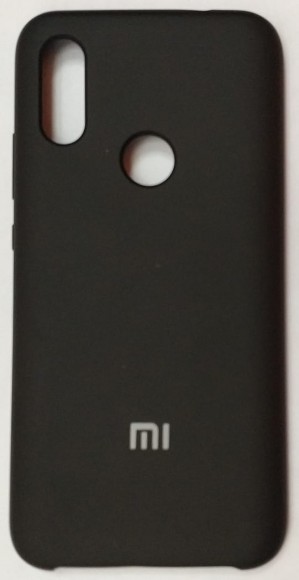 Силиконовая накладка логотипом Mi для Xiaomi Redmi 7 (Черная)