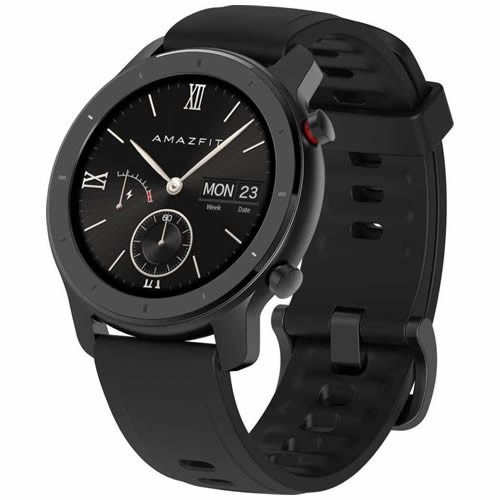 Часы Amazfit GTR 42 мм Aluminium Case, Silicone Strap Starry Black (Черный) EAC