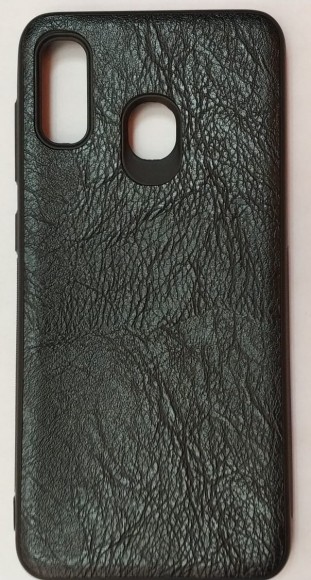Силиконовая накладка для Samsung Galaxy A30 (Черная под кожу)