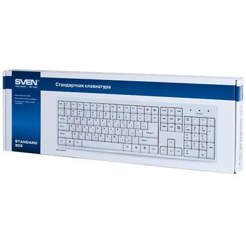 Клавиатура SVEN 303 Standard USB White (Белый) EAC Клавиатура SVEN 303 Standard USB White (Белый) EAC