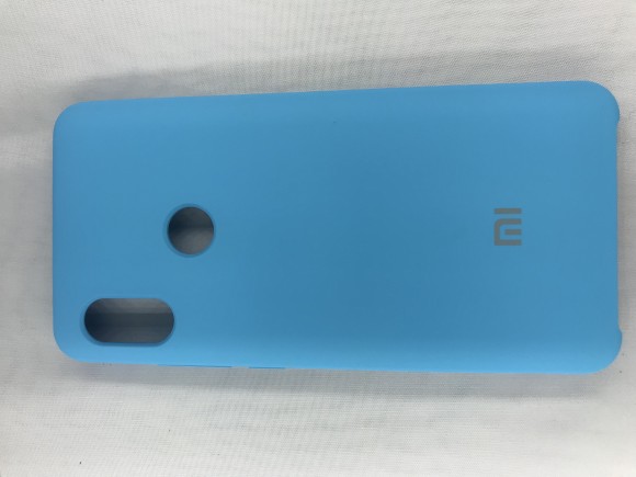 Чехол накладка с логотипом Mi для Xiaomi Mi8 (Голубая)
