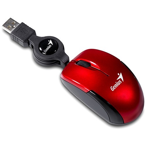Проводная мышь Genius Micro Traveler Super Mini USB оптическая Ruby Red (Красная)