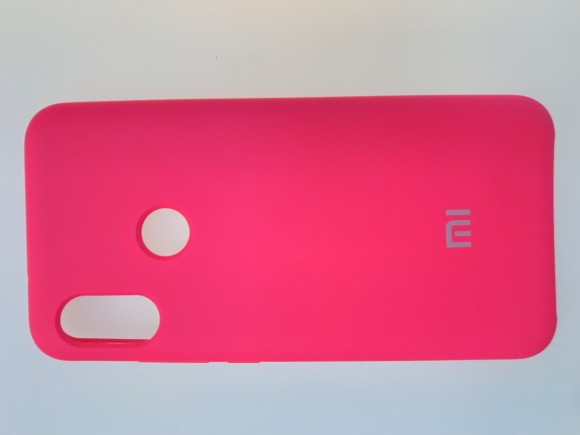 Силиконовая накладка с логотипом Mi для Xiaomi Mi A2 lite/6 pro (розовая)