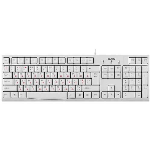 Клавиатура SVEN KB-S300 USB White (Белый) EAC
