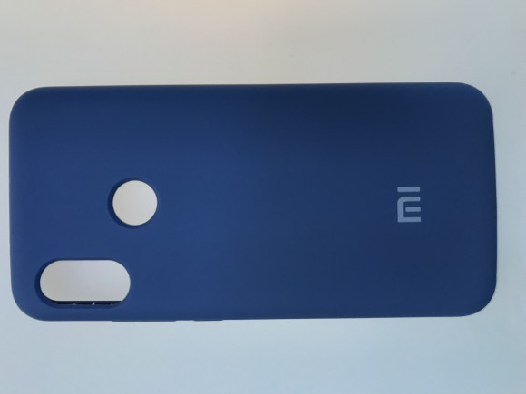 Силиконовая накладка с логотипом Mi для Xiaomi Mi A2 lite/6 pro (темно-синяя)