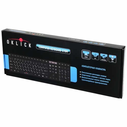 Клавиатура Oklick 570M Slim USB Black (Черный) EAC Клавиатура Oklick 570M Slim USB Black (Черный) EAC