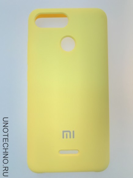 Чехол накладка с логотипом Mi для Xiaomi redmi 6A Желтая