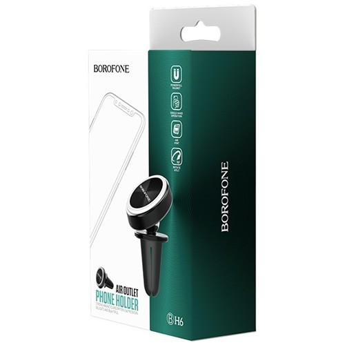 Автомобильный держатель Borofone BH6 Air Outlet Black (Черный) Автомобильный держатель Borofone BH6 Air Outlet Black (Черный)