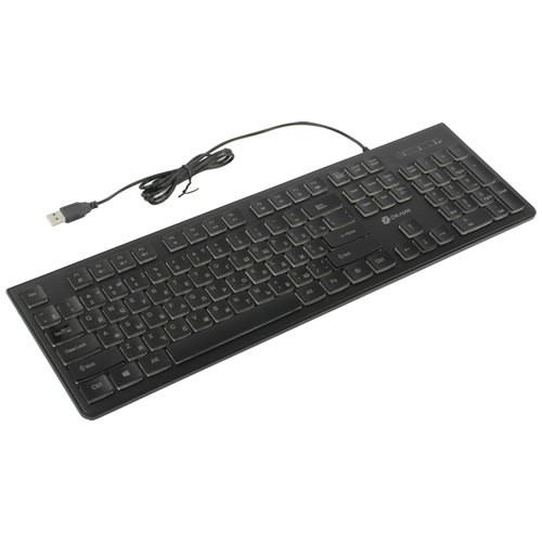 Клавиатура Oklick 440ML Slim LED USB Black (Черная)