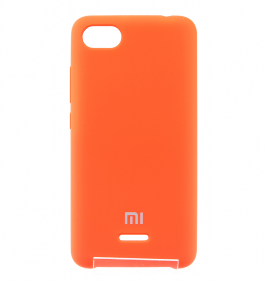 Чехол накладка с логотипом Mi для Xiaomi redmi 6A Оранжевая