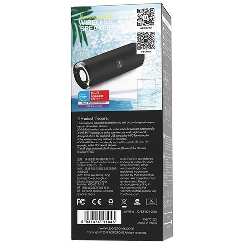 Беспроводная портативная колонка Borofone BR1 Beyond Black (Черный)