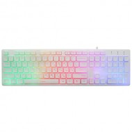 Клавиатура Oklick 550ML Slim Multimedia LED USB White (Белая)