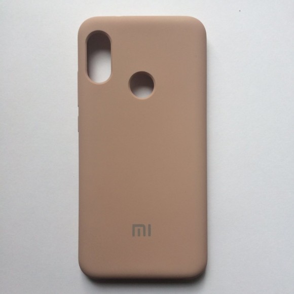 Чехол накладка с логотипом Mi для Xiaomi redmi 6A Бежевая