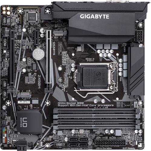 Материнская плата Gigabyte Z490 LGA1200 DDR4 (Z490M) mATX, Ret EAC Материнская плата Gigabyte Z490 LGA1200 DDR4 (Z490M) mATX, Ret EAC