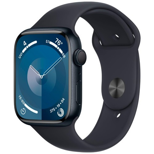 Умные часы Apple Watch Series 9 45 мм Midnight Aluminium Case, Midnight Sport Band S/M
