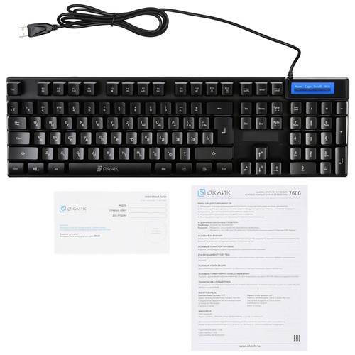 Клавиатура Oklick 760G Genesis USB Black (Черная) Клавиатура Oklick 760G Genesis USB Black (Черная)
