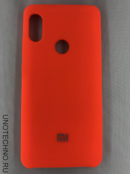 Чехол накладка с логотипом Mi для Xiaomi redmi Note 6 Pro Оранжевая