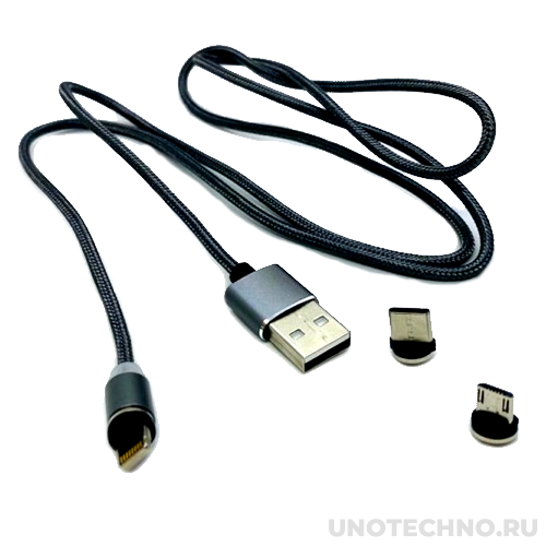 Кабель MAIMI USB X30 Magnetic Data Cable 3 in 1 100cm USB+Type-C+Lightning
