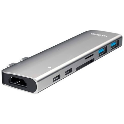Многофункциональная док-станция типа-C Xiaomi HAGiBiS USB Type-C DC7 Gray (Серый)