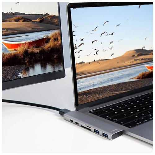 Многофункциональная док-станция типа-C Xiaomi HAGiBiS USB Type-C DC7 Gray (Серый)