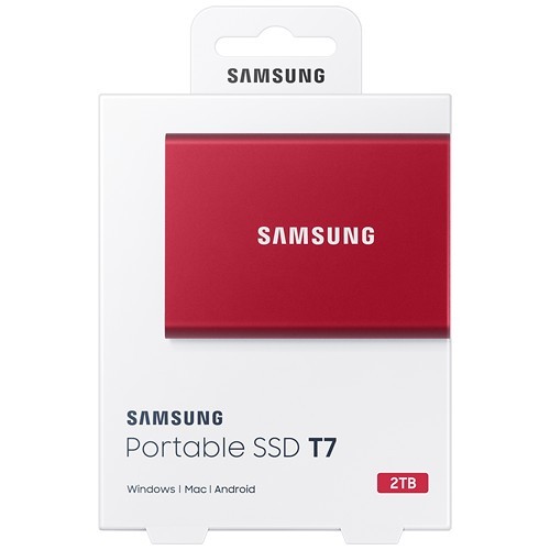 Внешний накопитель Samsung T7 SSD USB 3.2 2Tb Red (Красный) MU-PC2T0R/WW
